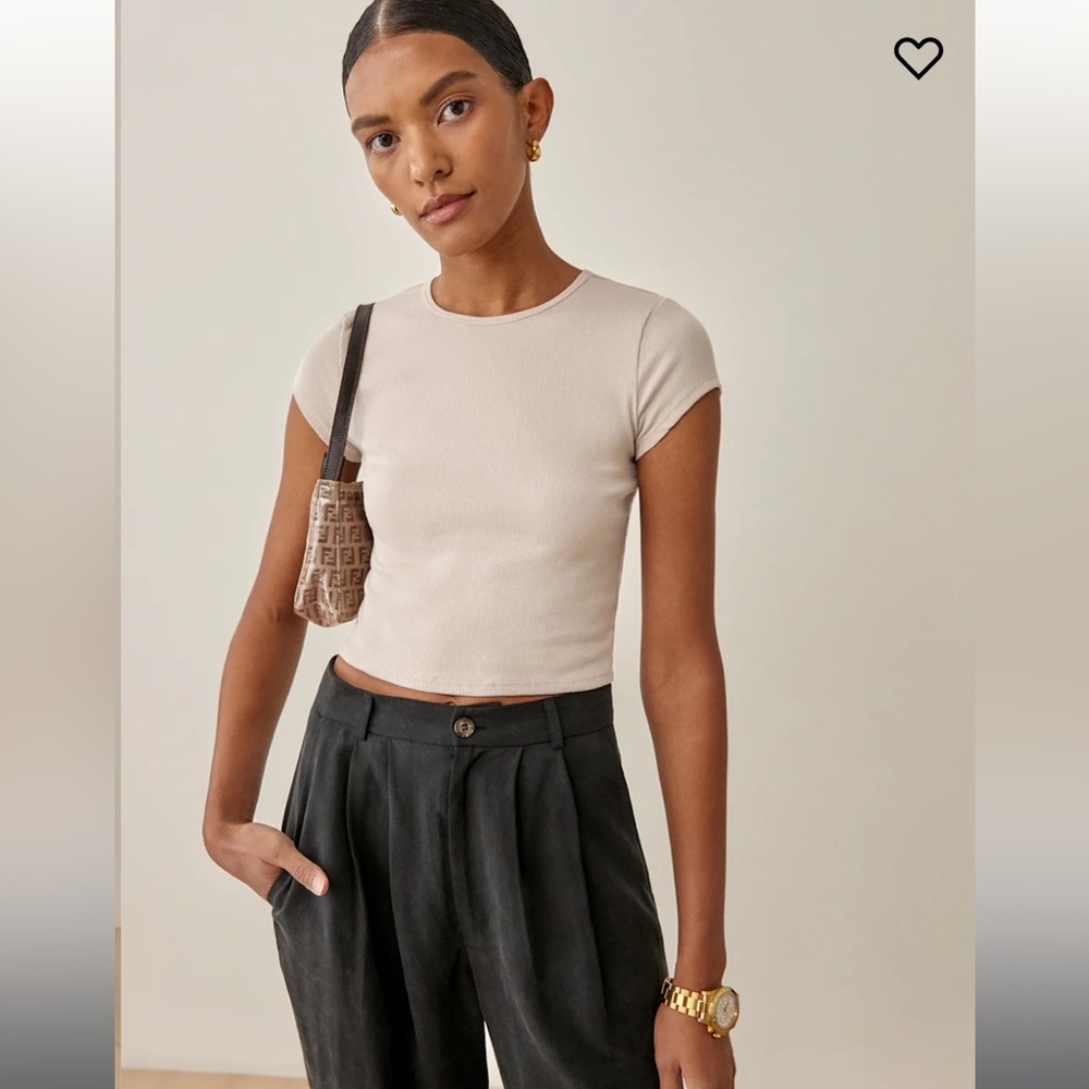 Reformation Muse Tee in Sand